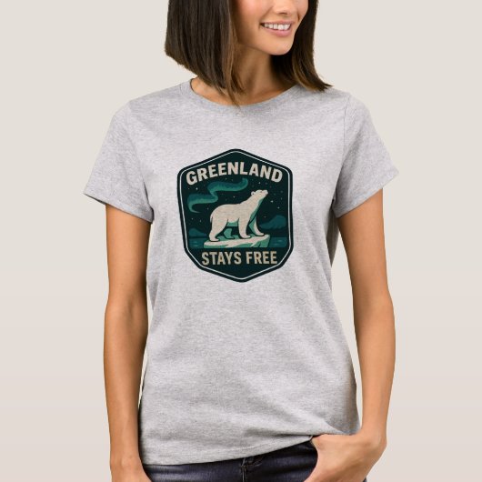 GREENLAND STAYS FREE Badge Tシャツ (正面)