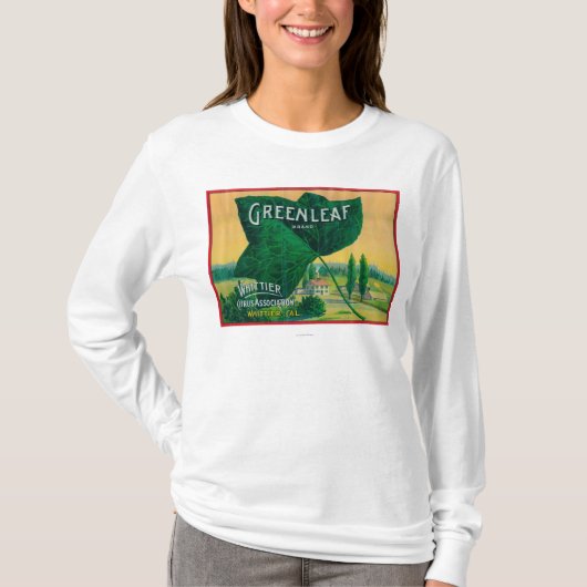 GreenleafレモンLabelWhittier、カリフォルニア Tシャツ (正面)