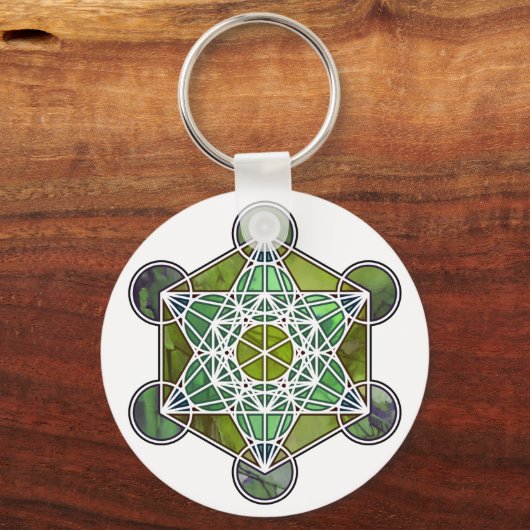 GreenMetatronCube キーホルダー (正面)