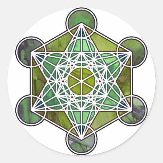 GreenMetatronCube ラウンドシール (正面)