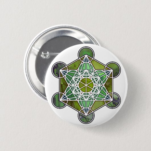 GreenMetatronCube 缶バッジ (正面&裏面)
