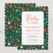 Greenn Botanical Baby Shower invitation 招待状 (正面/裏面)