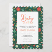 Greenn Botanical Baby Shower invitation 招待状 (正面)