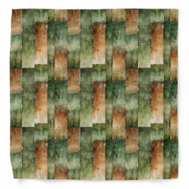 Greens and Brown Paint Wash バンダナ