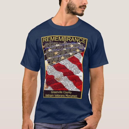 Greenville郡ベトナムの退役軍人記念碑のティー Tシャツ (正面)