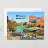 Greenville, South Carolina Reedy Riverからこんにちは ポストカード (正面/裏面)