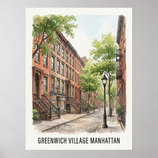 Greenwich Village Manhattan ポスター
