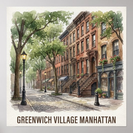 Greenwich Village Manhattan ポスター (正面)