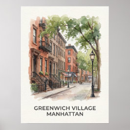 Greenwich Village Manhattan ポスター