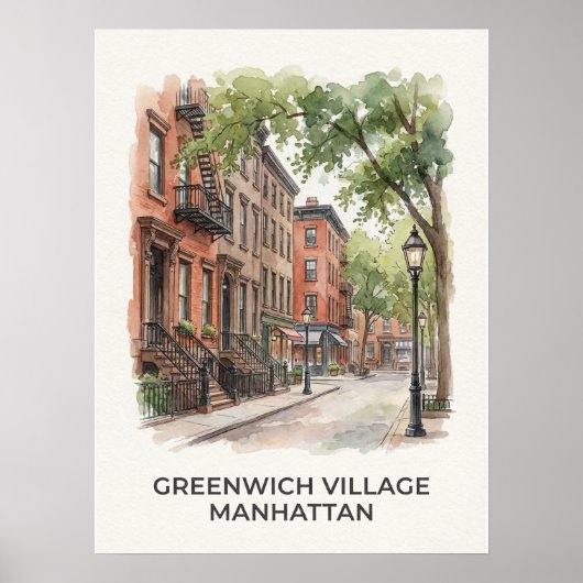 Greenwich Village Manhattan ポスター (正面)