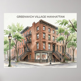 Greenwich Village Manhattan ポスター