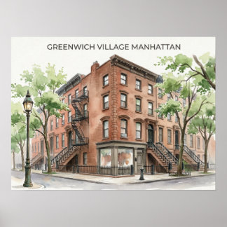 Greenwich Village Manhattan ポスター