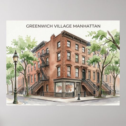 Greenwich Village Manhattan ポスター (正面)