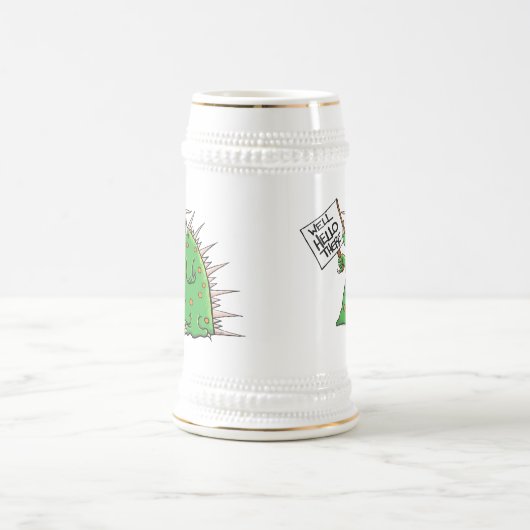 Greepステインの白および金ゴールド ビールジョッキ (中央)