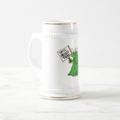 Greepステインの白および金ゴールド ビールジョッキ (正面左)