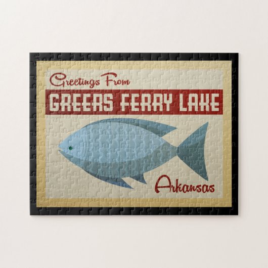 Greers ferry湖の魚のヴィンテージ旅行 ジグソーパズル (横)