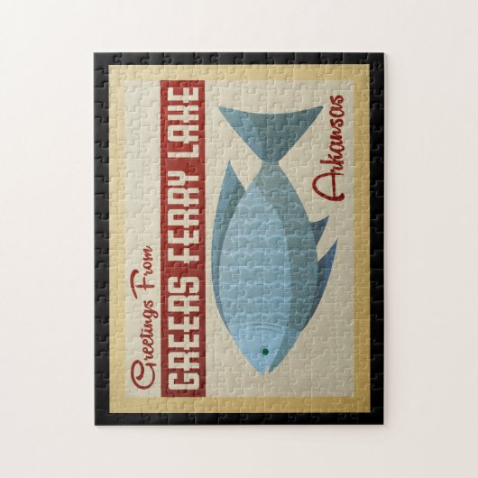 Greers ferry湖の魚のヴィンテージ旅行 ジグソーパズル (縦)