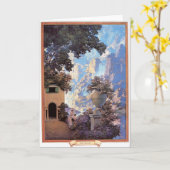 Greetin card with 'Sunrise' by Maxfield Parrish カード (黄色い花)