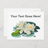 Greeting パーソナライズされた Lotus Flowers and Frog ポストカード (正面/裏面)