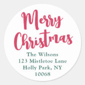 Greeting Bright モダン Script差出人住所 ラウンドシール (正面)