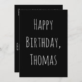 Greeting Card用の白黒ハッピーバースデー シーズンカード (正面/裏面)