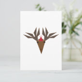 greeting card - Christmas moose  サンキューカード (スタンド正面)