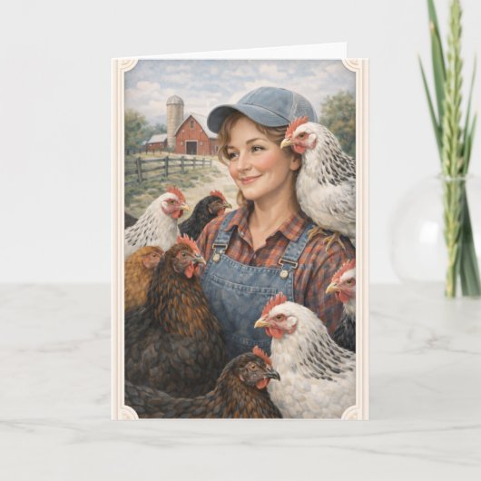 Greeting Card Country Chicks カード (正面)