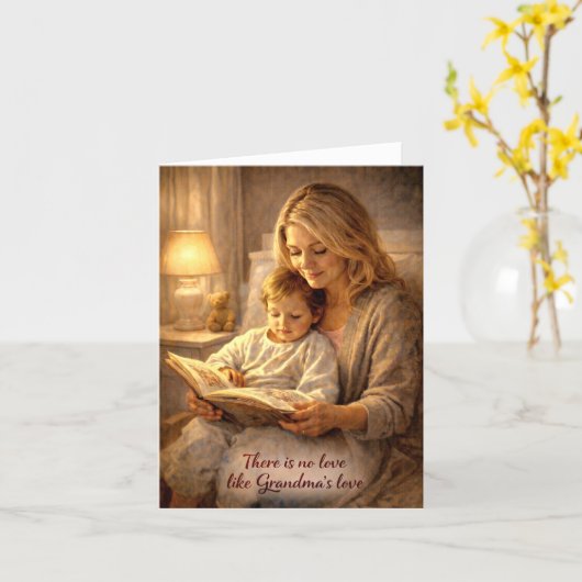 Greeting Card Grandma Reading To Child カード (黄色い花)
