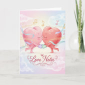Greeting Card - Kissing Hearts "Love Notes" カード (正面)