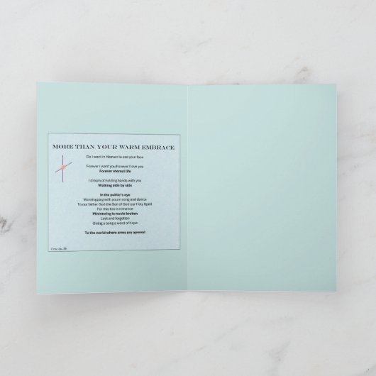 Greeting card " More than your warm embrace" カード (内部)