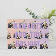 Greeting card navy blue and pink