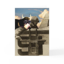 Greeting Card the 飛んでいる dog