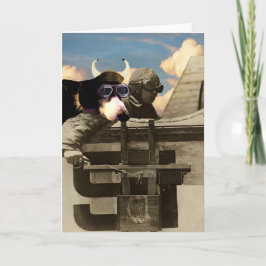 Greeting Card the 飛んでいる dog カード