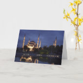 Greeting card : the Blue Mosque at night カード (黄色い花)
