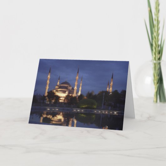 Greeting card : the Blue Mosque at night カード (正面)