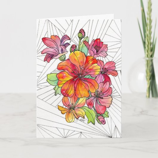 Greeting Card - Vivid Flowers カード (正面)