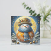 Greeting card with a cute snowman (スタンド正面)