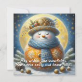 Greeting card with a cute snowman (正面)
