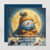 Greeting card with a cute snowman (正面/裏面)