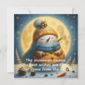 Greeting card with a cute snowman (正面)