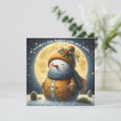 Greeting card with a cute snowman (スタンド正面)