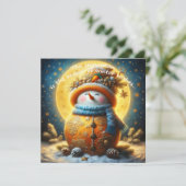 Greeting card with a cute snowman (スタンド正面)