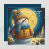 Greeting card with a cute snowman (正面/裏面)