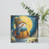 Greeting card with a cute snowman (スタンド正面)