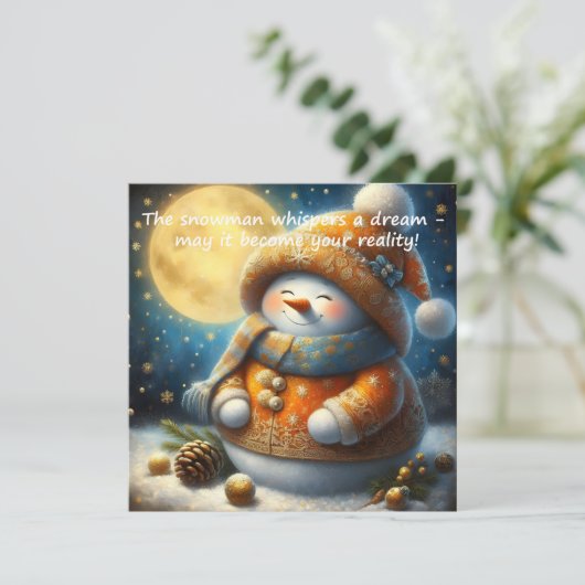 Greeting card with a cute snowman (スタンド正面)