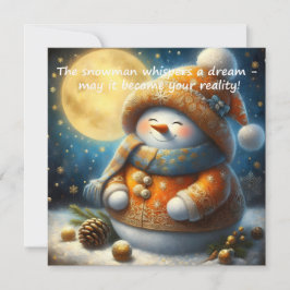 Greeting card with a cute snowman