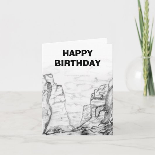 Greeting Card with canyon sketched on it カード (正面)