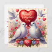 Greeting card with doves in love (正面/裏面)