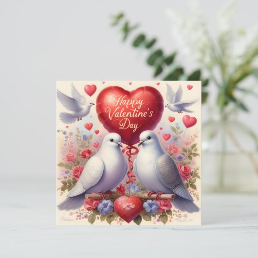 Greeting card with doves in love (スタンド正面)