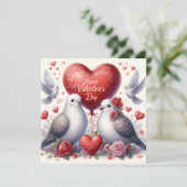 Greeting card with doves in love (スタンド正面)
